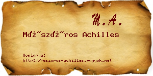 Mészáros Achilles névjegykártya